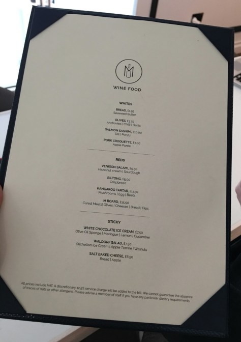 wine menu