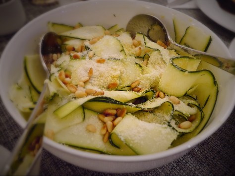 Raw Courgette Salad with Pine Nuts & Parmigiano
