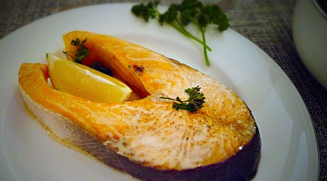 Oven Baked Salmon Steak