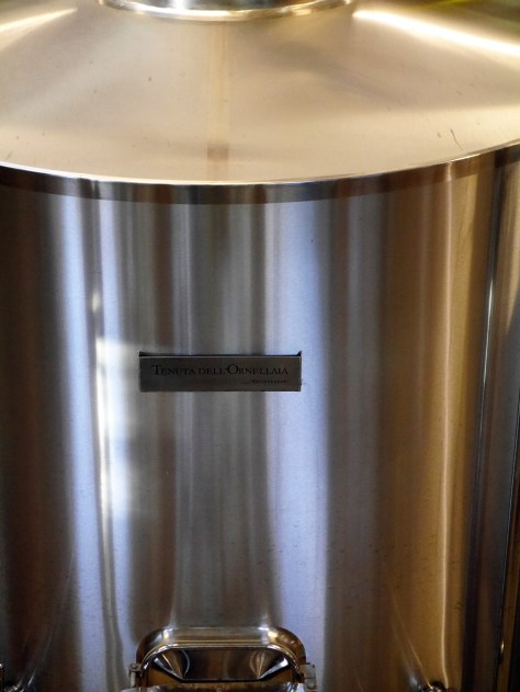 Steel tank at Ornellaia winery