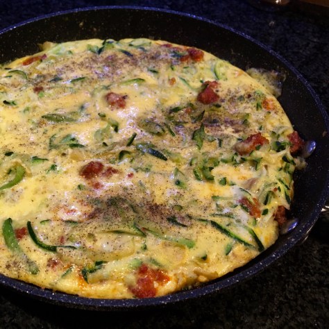 Zucchini, Chorizo & Parmigiano Frittata